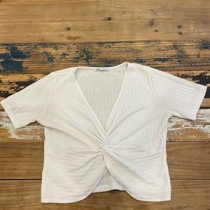 ZARA WHITE MEDIUM CROP TOP